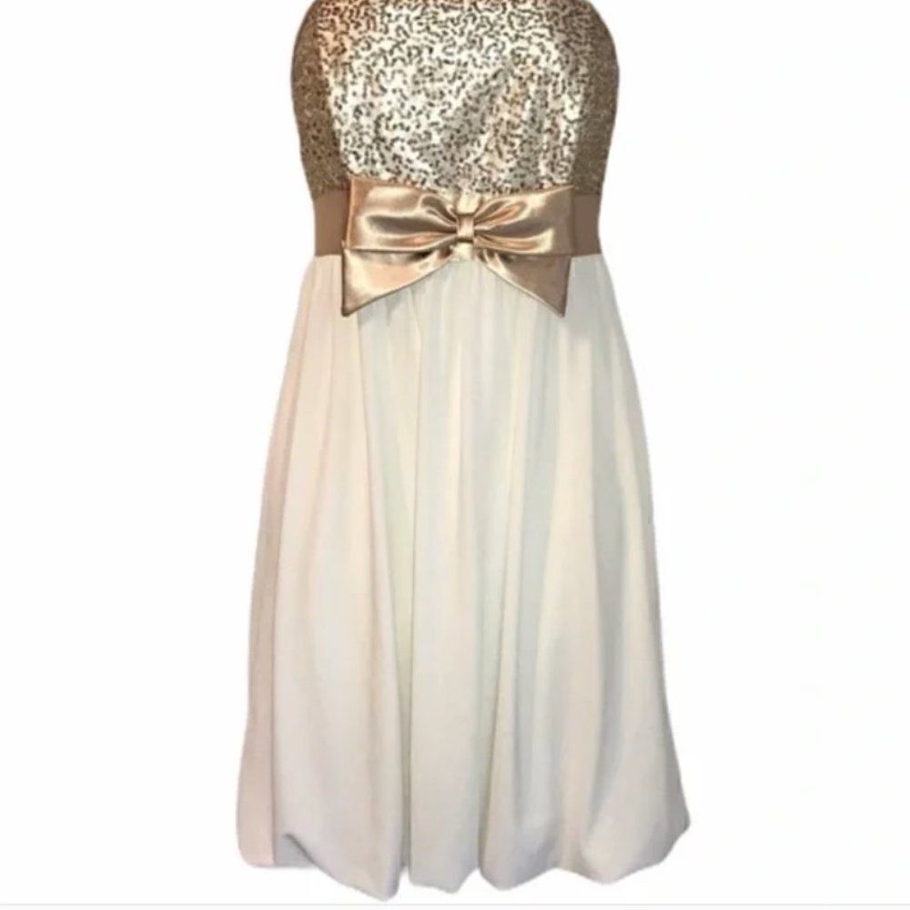 Vintage Jessica McClintock For Gunne Sax Strapless Sequin Dress